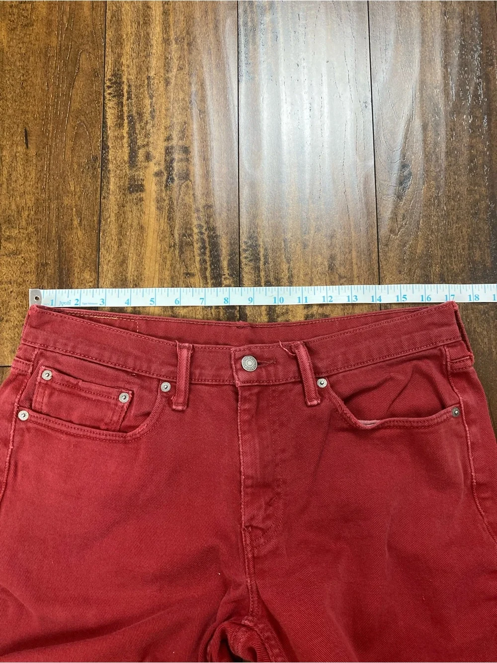 LEVI’S 514 Men’s Jeans Red Stretch Straight Leg White Tab Size 32 x 34